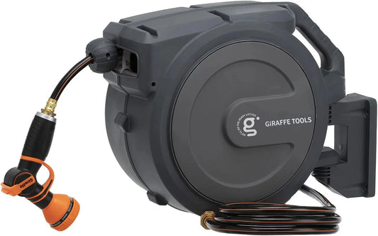 Wall-Mounted Garden Hose Reel - Charcoal Gray