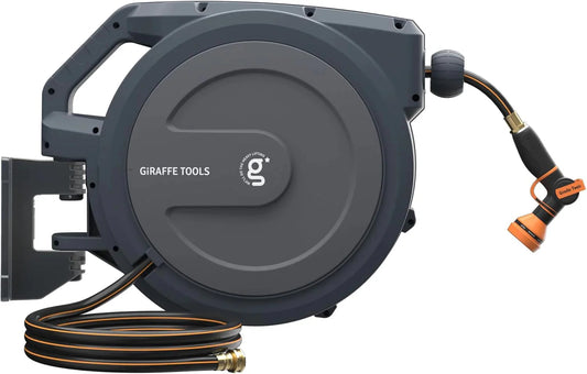 Wall-Mounted Garden Hose Reel - Charcoal Gray